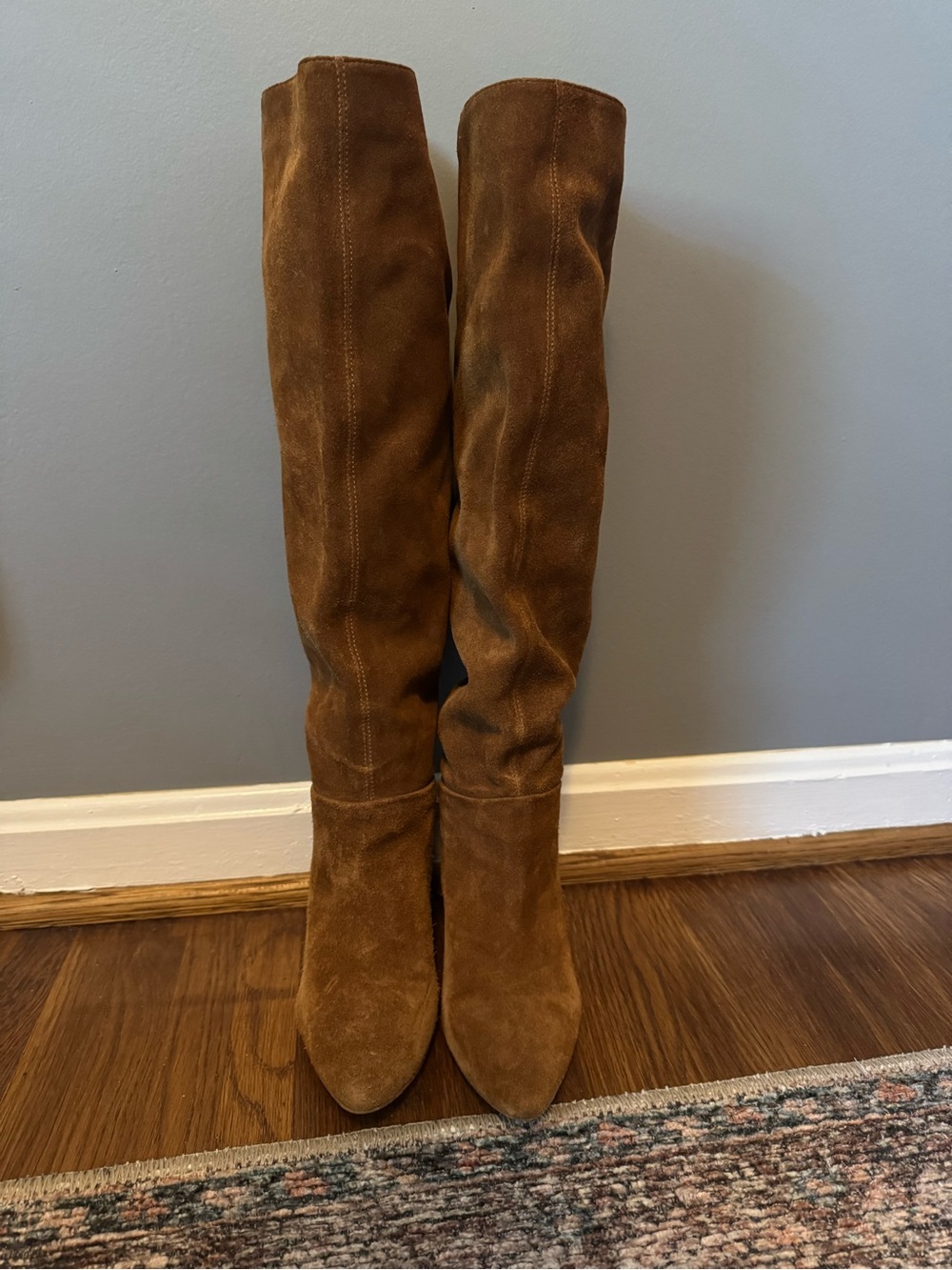 Able Over-the-Knee Suede Boots in Cognac Brown